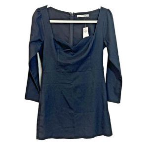 Abercrombie and Fitch Sweetheart Neckline Long Sleeve Mini Dress Large Black SP